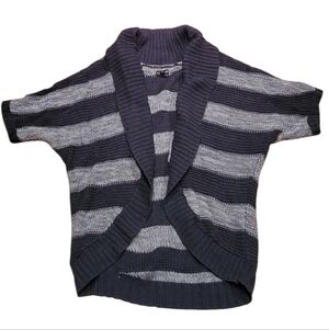 Express Gray and Cream Knit Cardigan